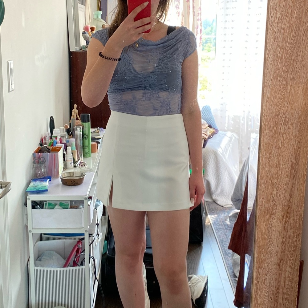 Sheer Asymmetric Overlay Top - Picture 13 of 13